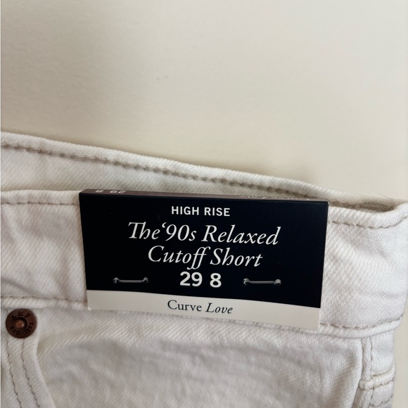 NWT Abercrombie Curve Love High Rise 90s Relaxed Cutoff Short Size 29/8 Cream - Picture 6 of 10